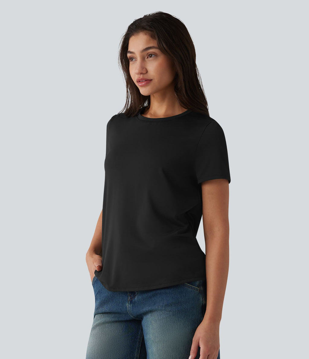 T-shirt casual col rond à manches courtes – UPF 40+