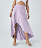 Jupe Longue Casual Breezeful™ Taille Haute à Volants 2en1 Fluide Sèchement Rapide Quotidien Maxi