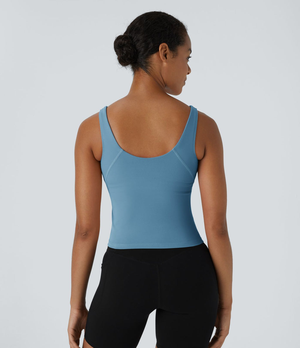Softlyzero™ Plush Top Débardeur Uni Col en V Soutien-Gorge Intégré