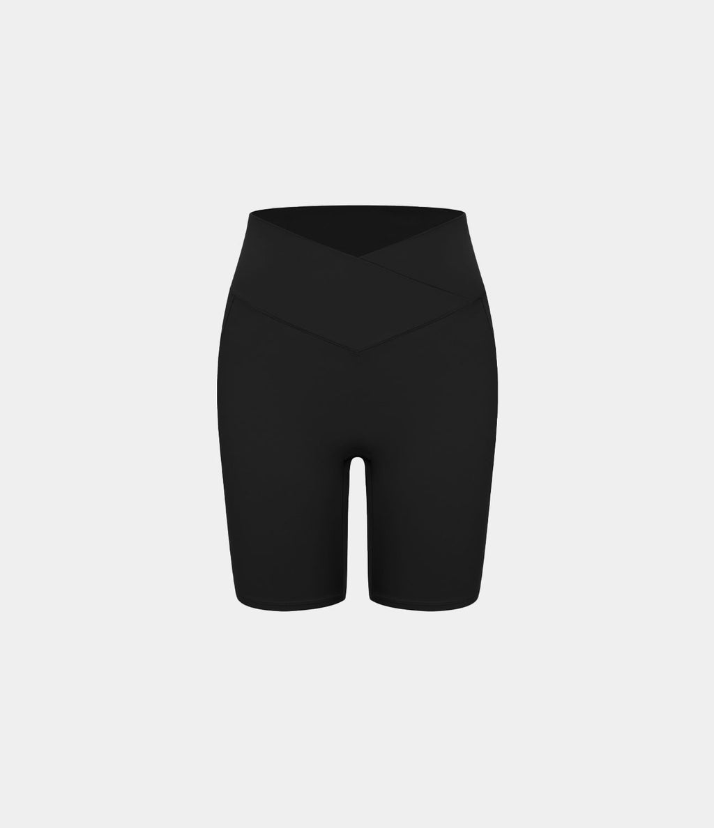 Softlyzero™ Short 17,5cm Yoga Taille Haute Crossover avec Poches Latérales