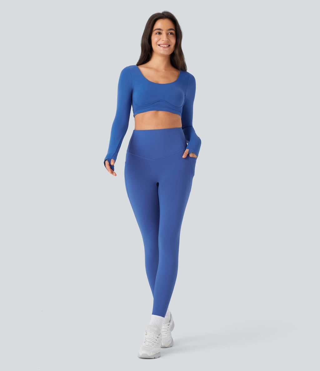 Legging de sport taille haute gainant et thermique Softlyzero™ avec poches