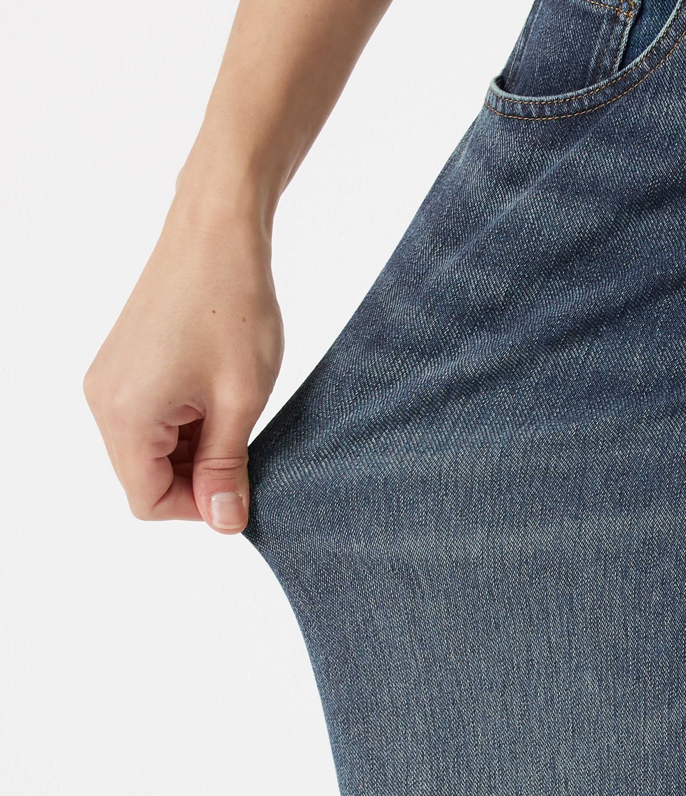 Jean baggy Halara Flex™ taille basse délavé asymétrique avec poches