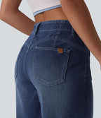 Halara Flex™ Short en jean casual taille mi-haute ourlet roulé avec poches