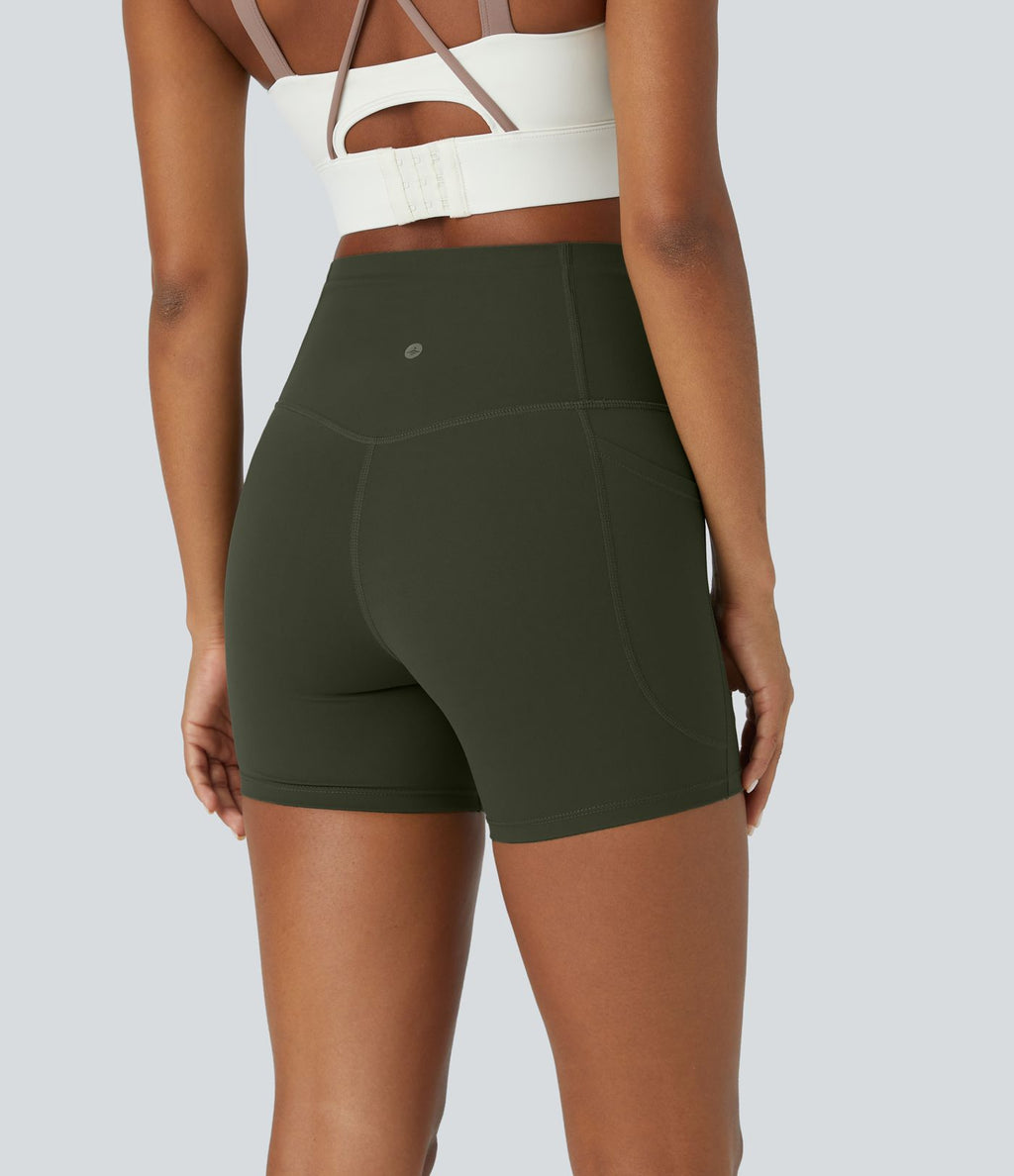 Short cycliste d'entraînement gainant taille haute UltraSculpt™ SoCinched à poches latérales 12,5 cm