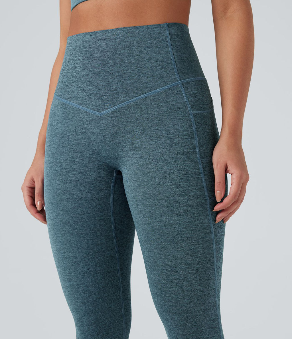 Legging de yoga gainant taille haute chiné à séchage rapide avec poches Halara UltraSculpt™