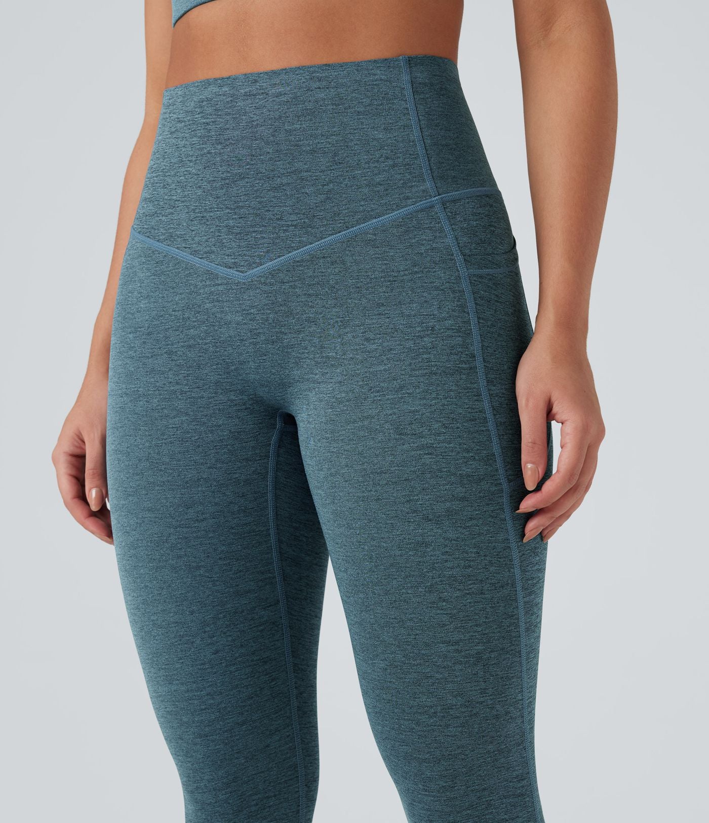 Legging de yoga gainant taille haute chiné à séchage rapide avec poches Halara UltraSculpt™