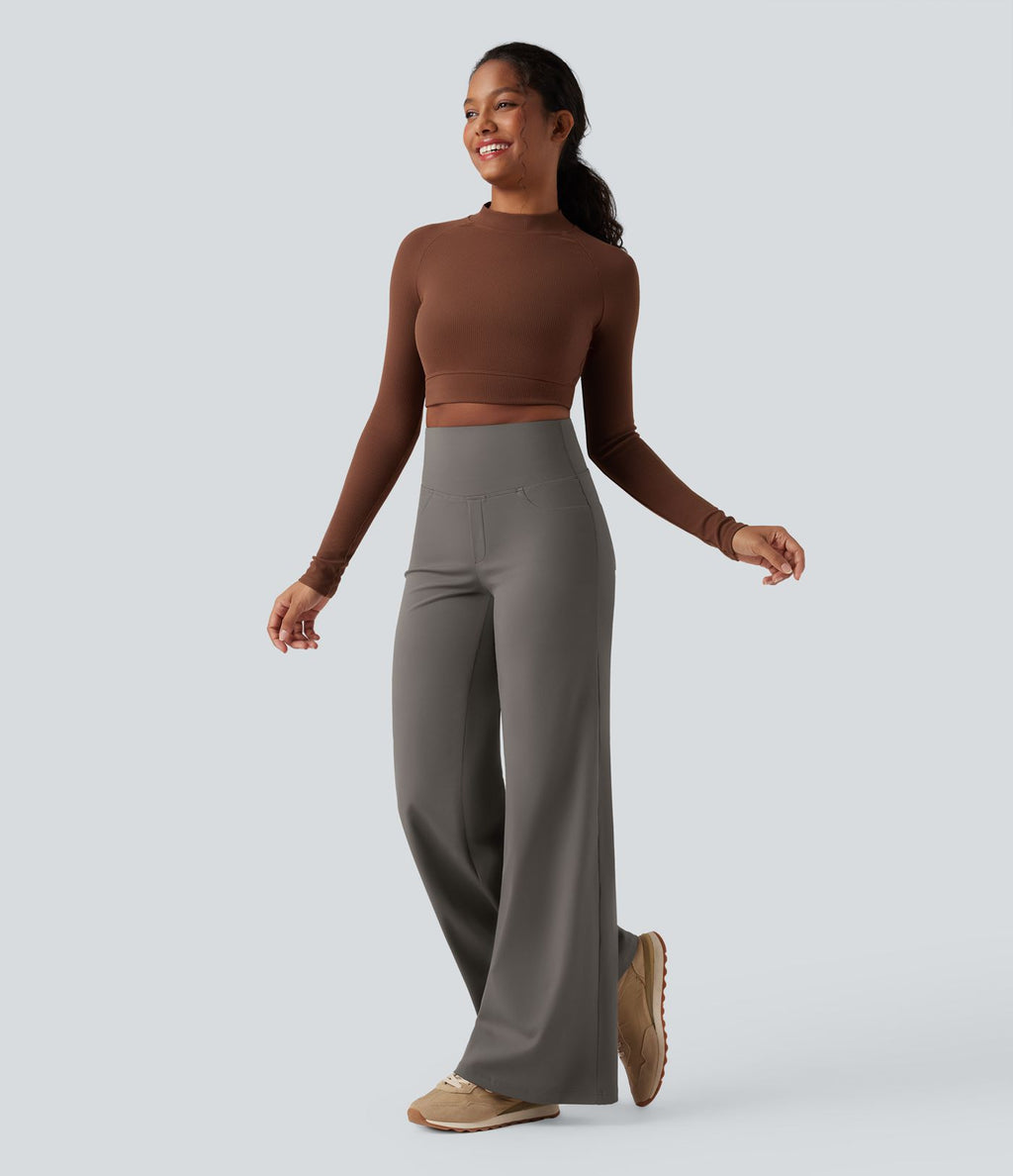 Pantalon yoga large gainant taille haute DayStretch avec poches