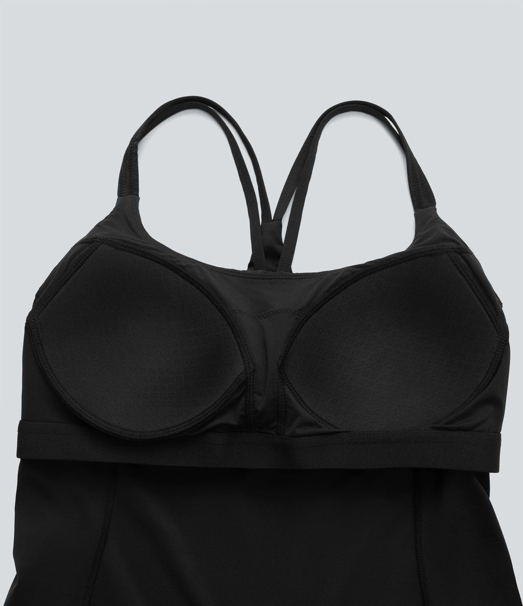 Top bretelles yoga Halara UltraSculpt™ Cool séchage rapide, dos nu avec bonnets moulés - UPF50+