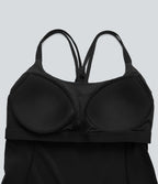 Top bretelles yoga Halara UltraSculpt™ Cool séchage rapide, dos nu avec bonnets moulés - UPF50+