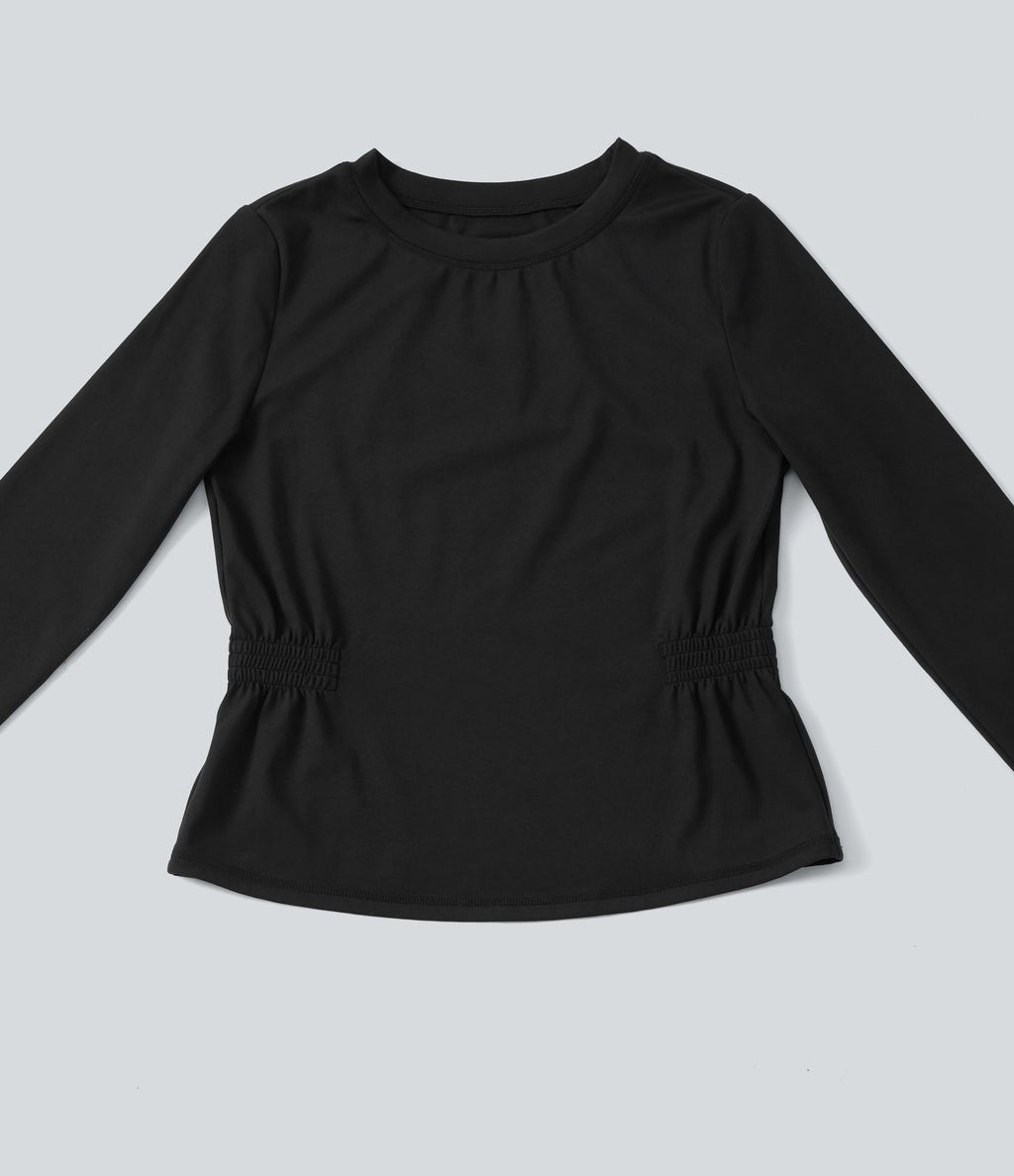 Haut de sport yoga SoftlyZero™ Plush manches longues froncé