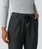 Pantalon Halara Flex™ taille mi-haute à cordon, effet rayé, coupe fuselée avec poches