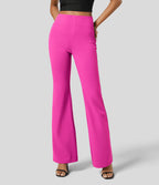 Pantalon tailleur légèrement évasé taille haute avec poches arrière Halara Flex™