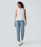 Pantalon de golf séchage rapide, taille mi-haute, avec poches et poche tee, UPF40+