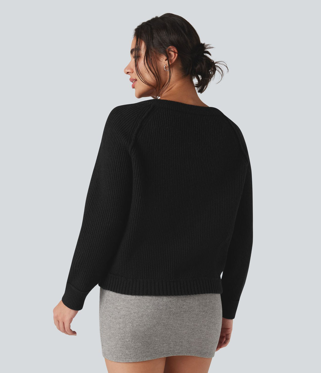 Cardigan col rond manches longues