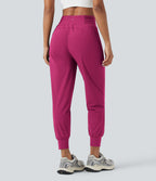 Jogging de danse fuselé froncé séchage rapide effet frais InstantCool taille haute avec cordon de serrage et poches, protection solaire UPF40+