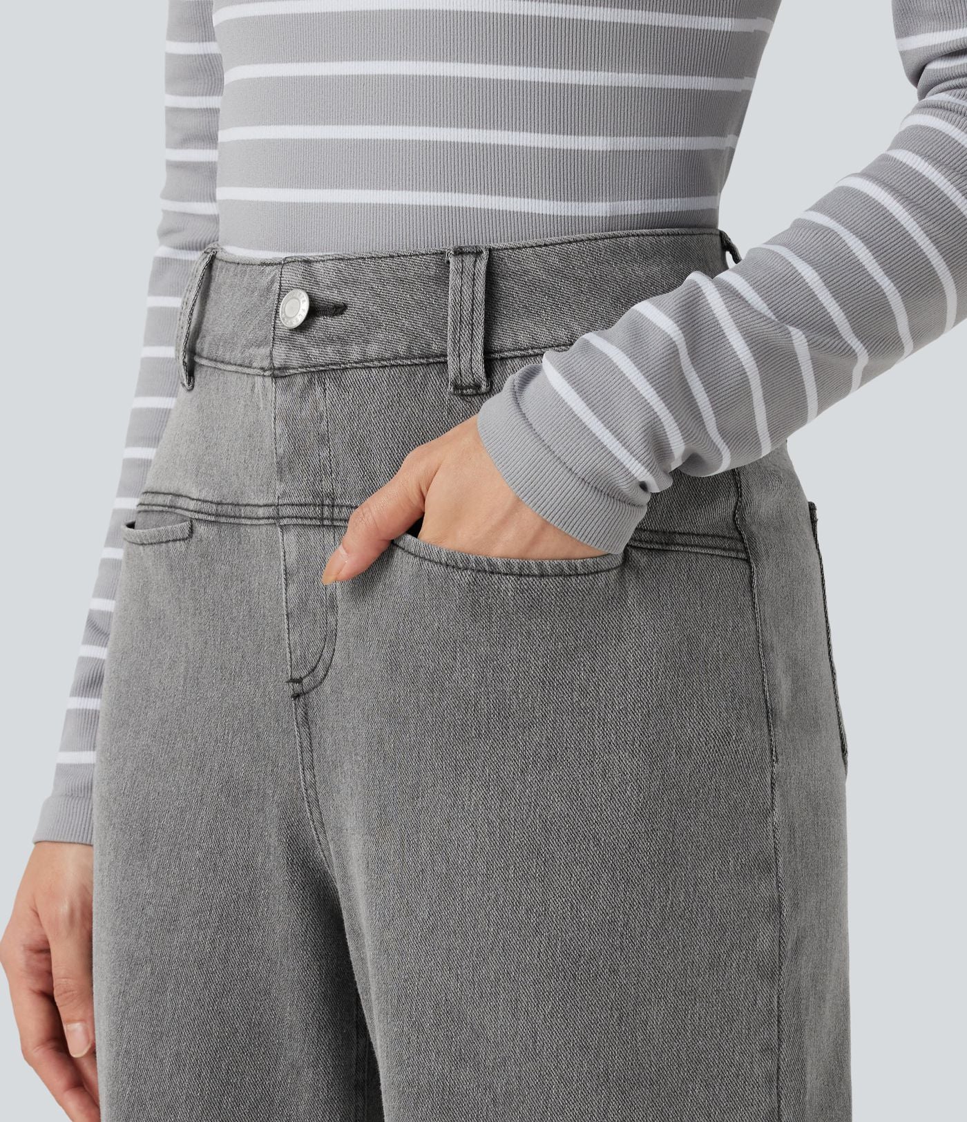 Jean droit taille mi-haute Halara Flex™ avec poches