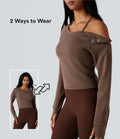 Sweat-shirt décontracté SpacerTek™ col bateau, manches longues avec trous pour les pouces