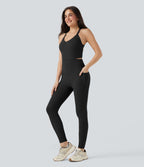 Combinaison-pantalon d'entraînement gainante avec poches - Édition Easy Peasy Halara UltraSculpt™