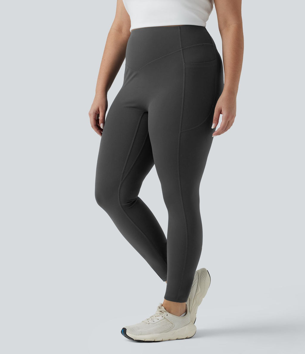 Halara UltraSculpt™ Legging yoga grande taille froncé taille haute gainant et sculptant avec poches