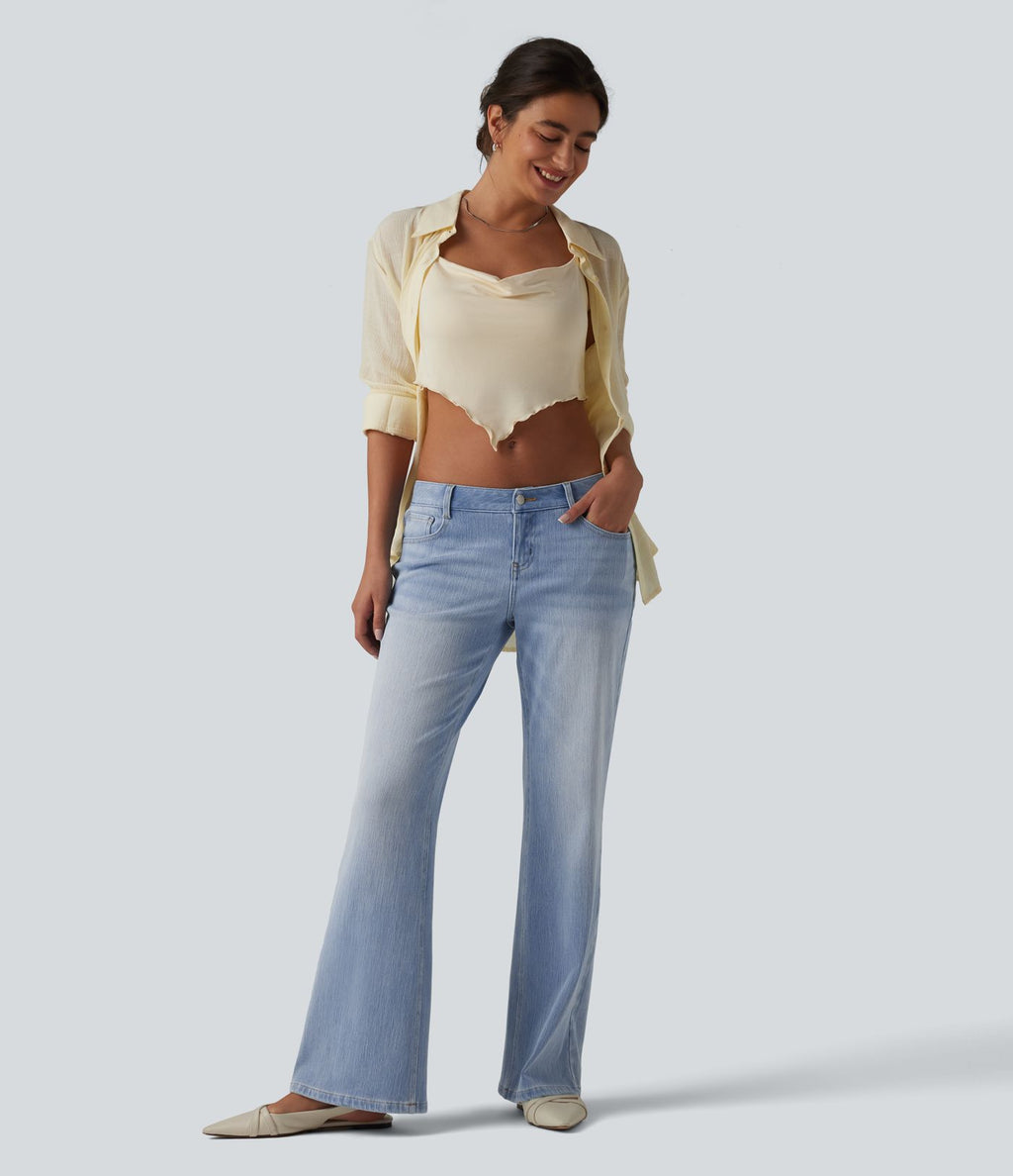 Halara Flex™ Jean droit casual taille basse avec poches