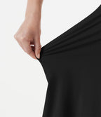 Robe mini décontractée, col V profond, dos-nu type licou, brassière intégrée, fronces, à poches