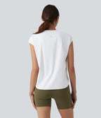 Haut de sport yoga SoftlyZero™ Airy col rond sans manches mesh contrastant effet frais InstantCool