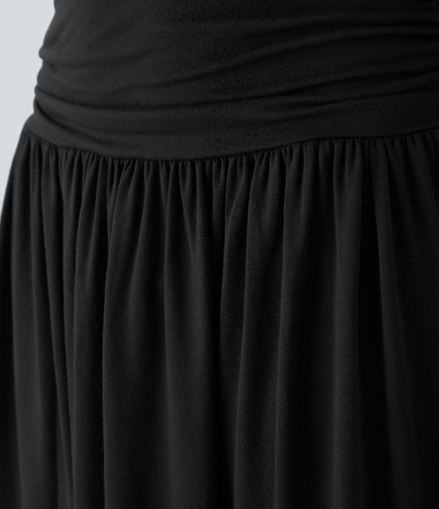 Jupe de Vacances Fluide Taille Haute Fronce Poches Latérales