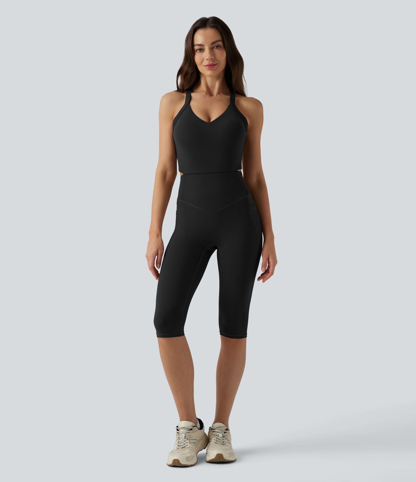 Combinaison moulante dos nu Halara UltraSculpt™ gainante et gainante avec poches - Édition Easy Peezy