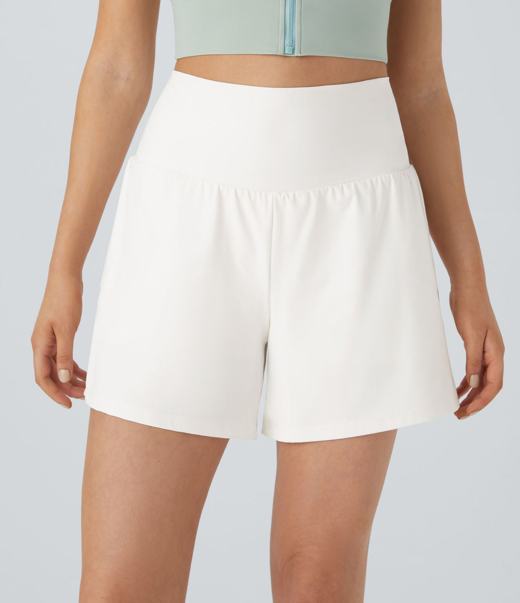 Short yoga 2-en-1 SoftlyZero™ Airy effet frais InstantCool taille très haute 12,5 cm avec poches, longueur allongée