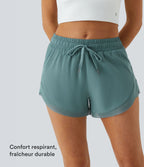 Shorts Running 7,5cm 2 en1 Taille Mi-Haute Cordon de Serrage Empiècement Mesh Contrastant