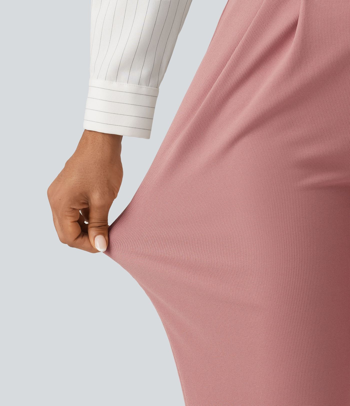 Pantacourt habillé Halara Flex™ taille haute fuselé en tissu gaufré avec poches