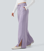 Pantalon décontracté taille haute avec cordon de serrage et poches