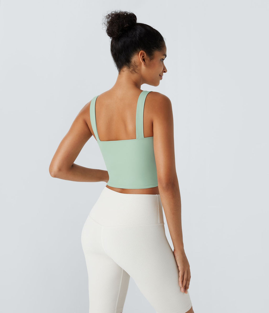 Softlyzero™ Plush Softlyzero™ Débardeur de Yoga Skinny Court à Encolure Carrée en Peluche
