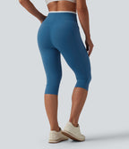 Legging de yoga corsaire Halara UltraSculpt™ color block taille haute gainant avec cordon de serrage avec poches