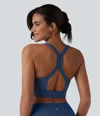 Brassière de sport SoftlyZero™ Plush maintien léger dos nu avec découpes et brassière intégrée