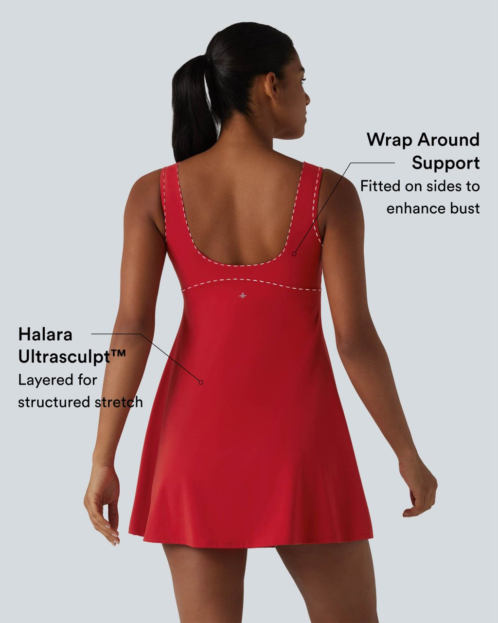 Robe de tennis courte 2-en-1 Halara UltraSculpt™ effet push-up bonnets E-G avec poches – Édition Easy Peasy