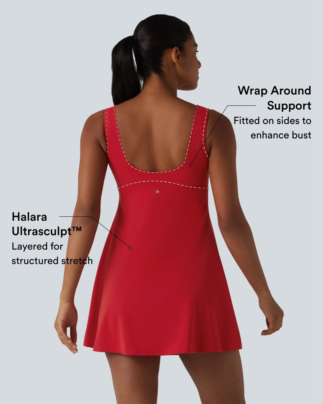 Robe de tennis courte 2-en-1 Halara UltraSculpt™ effet push-up bonnets E-G avec poches – Édition Easy Peasy