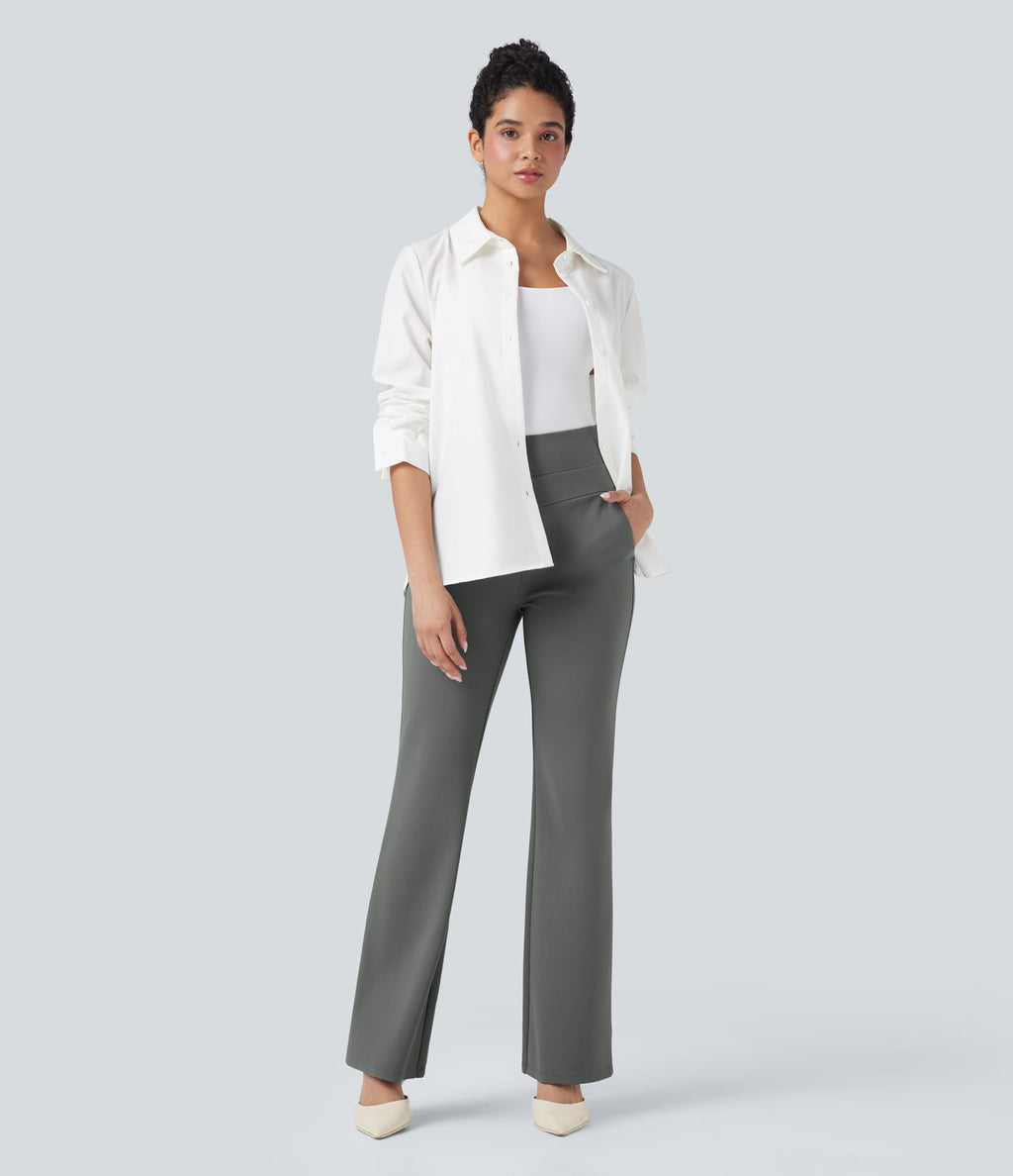 Pantalon tailleur bootcut taille haute Halara Flex™ avec poches