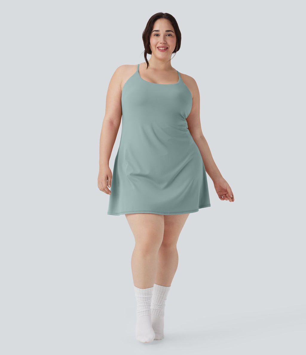 Robe de sport grande taille dos nu Softlyzero™ Plush - longueur rallongée - Easy Peasy Edition