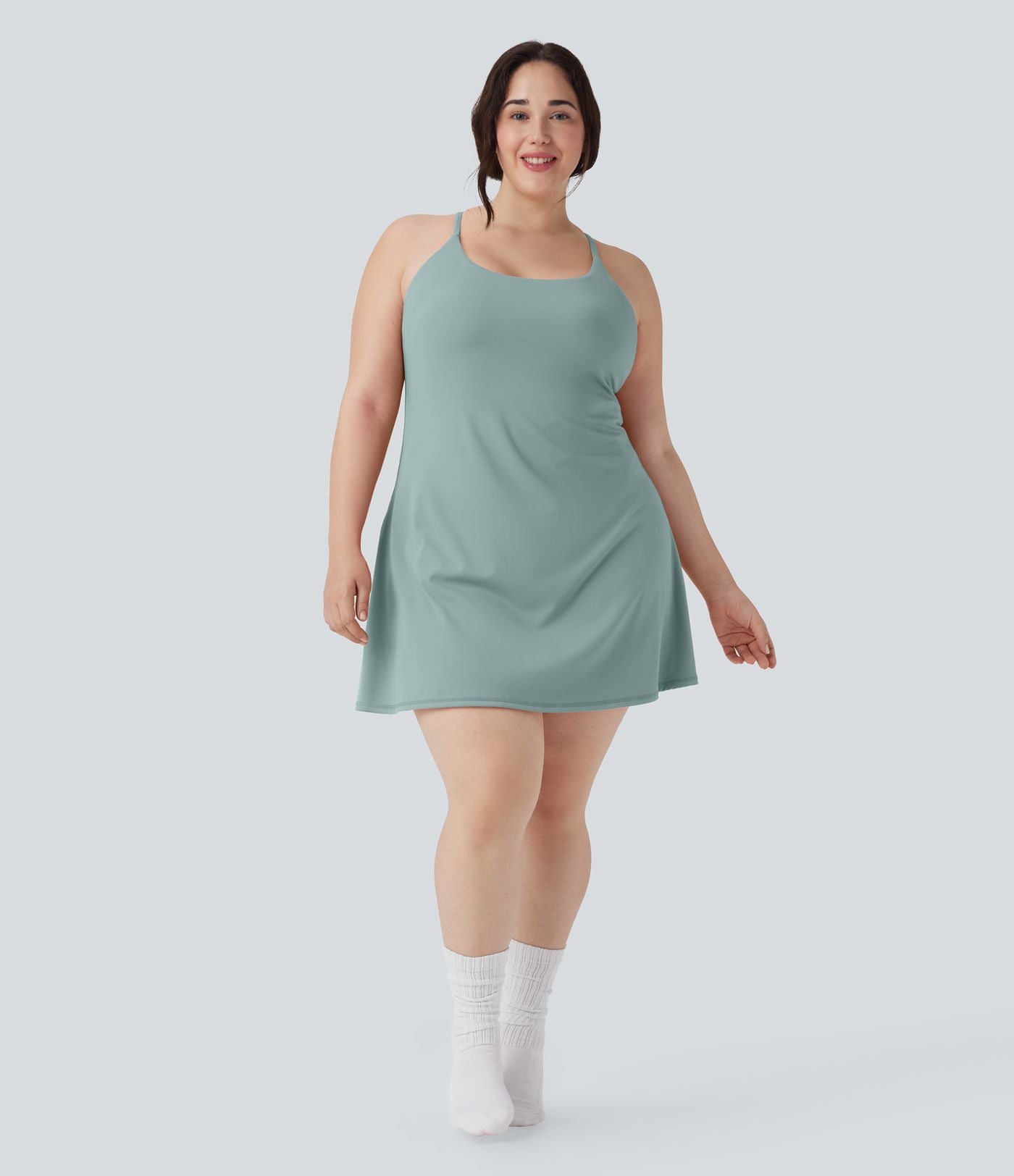 Robe de sport grande taille dos nu Softlyzero™ Plush - longueur rallongée - Easy Peasy Edition