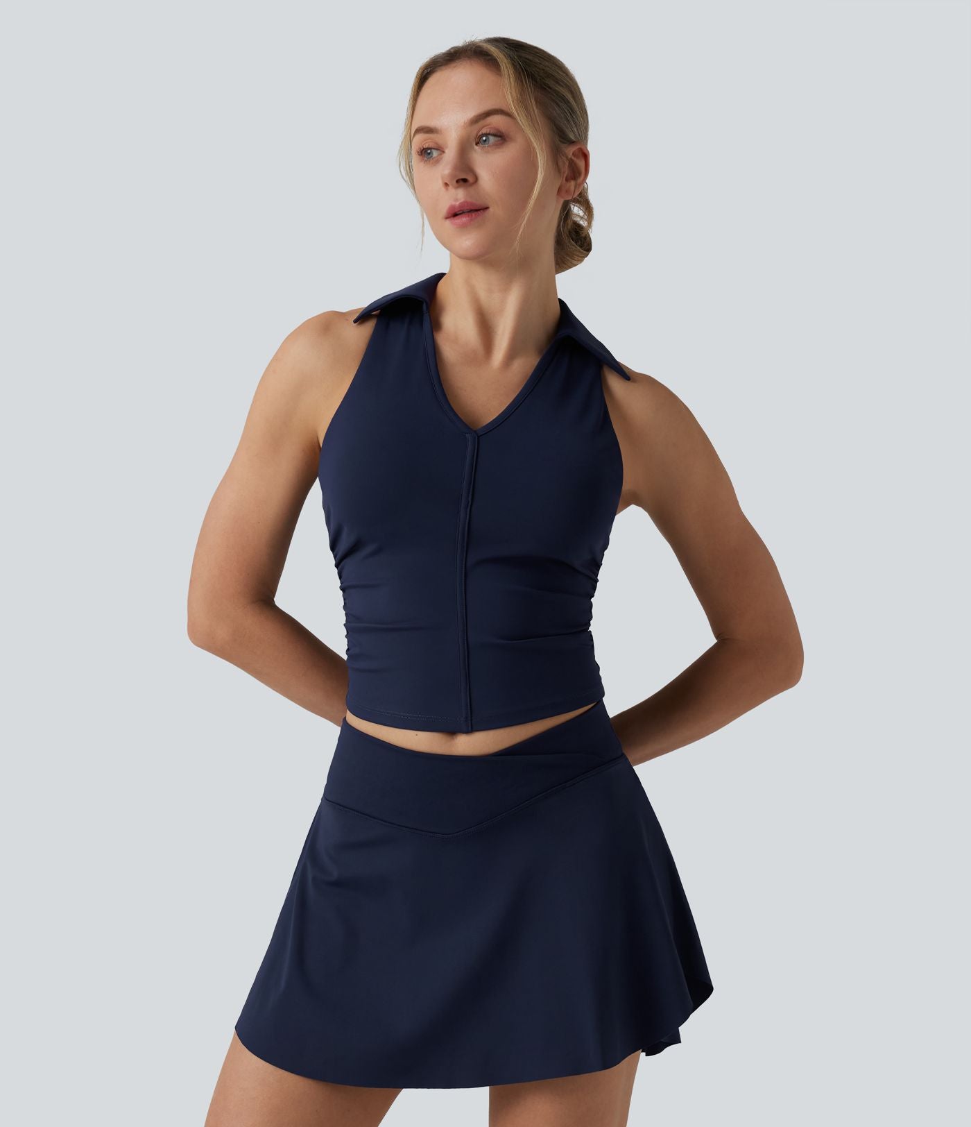 Haut de sport tennis SoftlyZero™ Airy dos nageur à fronces effet frais InstantCool, protection solaire UPF50+