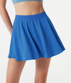 Jupe mini de tennis 2-en-1, taille haute, séchage rapide, à poches