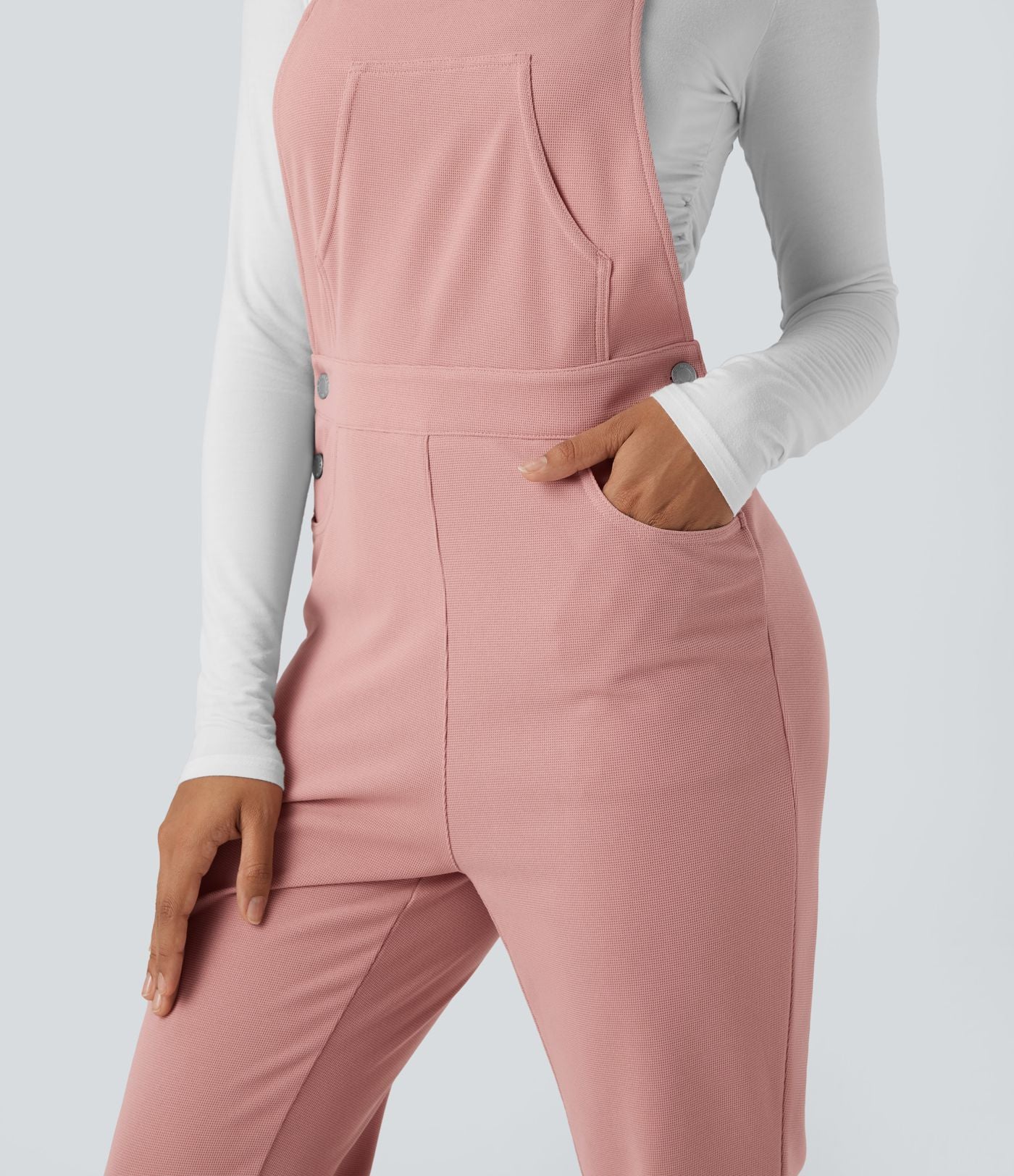 Salopette décontractée tissu gaufré avec poches