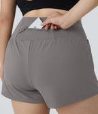 Short 8,8cm Sport Grande Taille 2 en 1 avec Poches Arrière et Poches Latérales Cachées