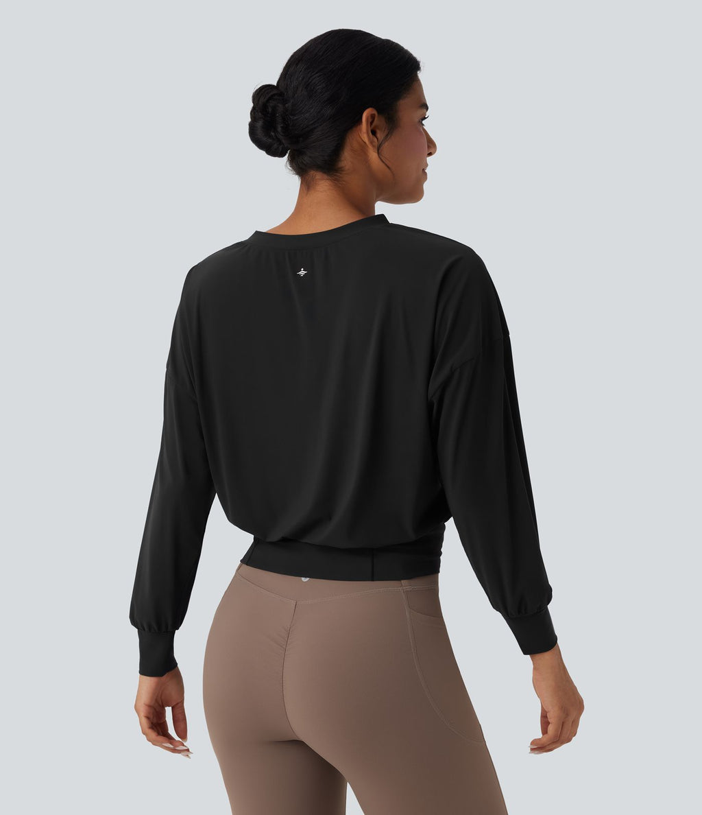 Top yoga sport oversize col V Cool Touch séchage rapide