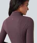 Robe de tennis active courte SoftlyZero™ Plush 2-pièces demi-zip manches longues avec trous pouces et poches
