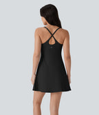 Softlyzero™ Plush Robe de danse courte dos nu avec short intégré - Version Easy Peasy