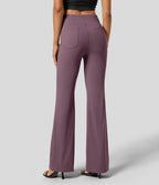 Pantalon tailleur légèrement évasé taille haute avec poches arrière Halara Flex™
