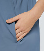 Combinaison Large Casual à Jambes Larges Solide avec Fines Bretelles Réglables Poches Latérales Plissées