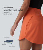 Jupe de golf courte 2-en-1 SoftlyZero™ Airy effet frais InstantCool taille ultra-haute gainant avec ourlet arrondi et poches